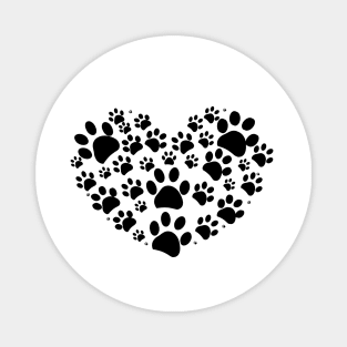 Dog paw print made of heart Magnet